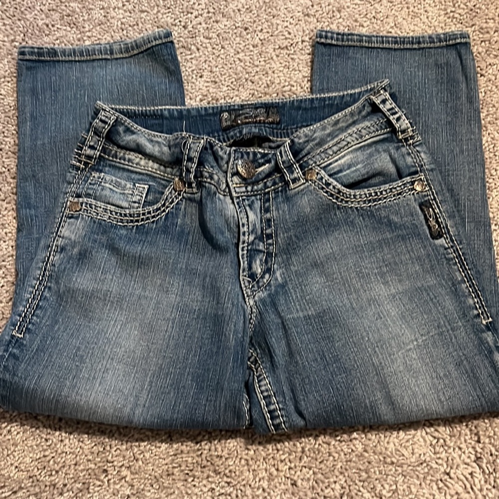 Silver Suki Surplus Capri Jeans Size 27w